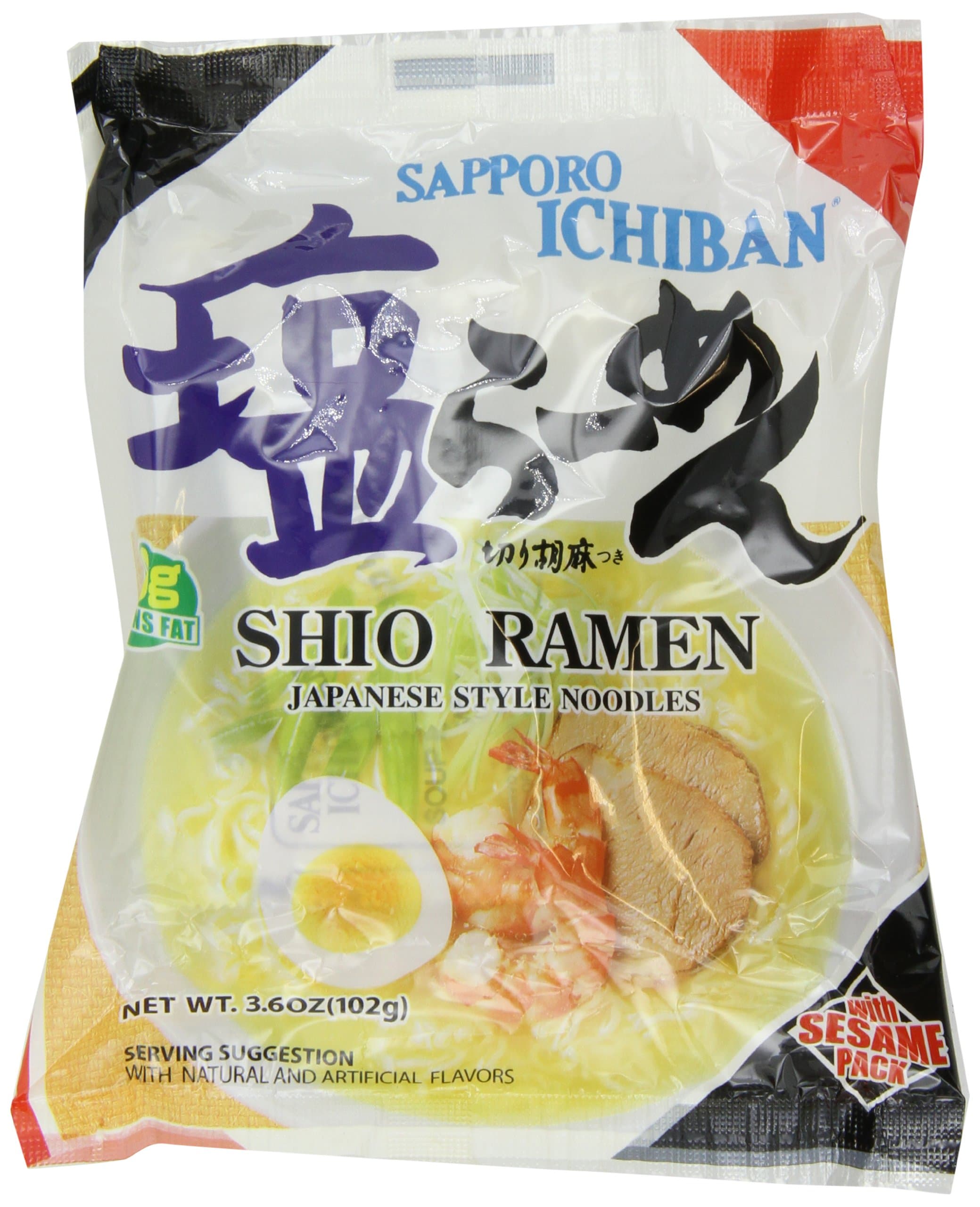 Sanyo Sapporo Ichiban Instant Noodle Shio, 3.6-Ounce (Pack of 24)