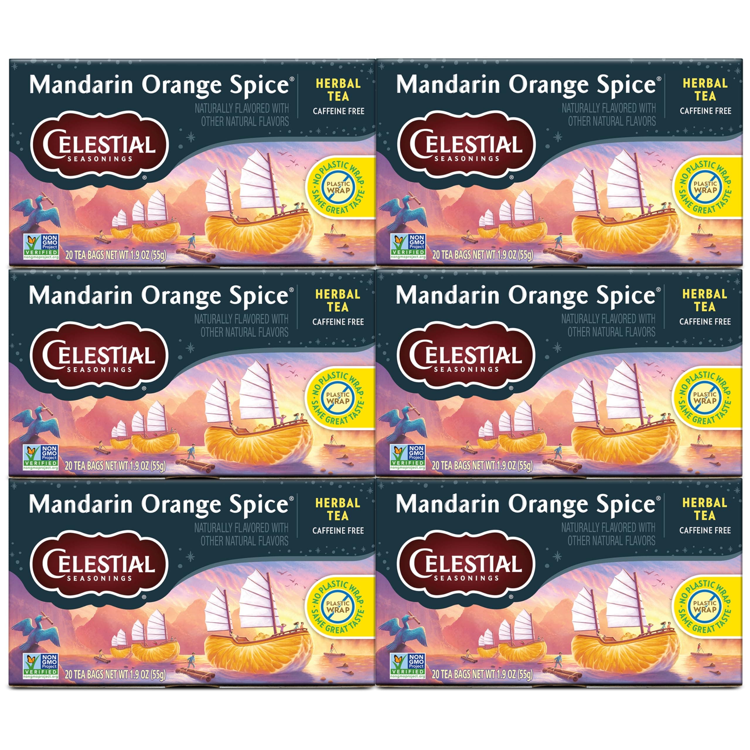 Celestial Seasonings Herbal Tea, Mandarin Orange Spice, 20 Count (Pack of 6)