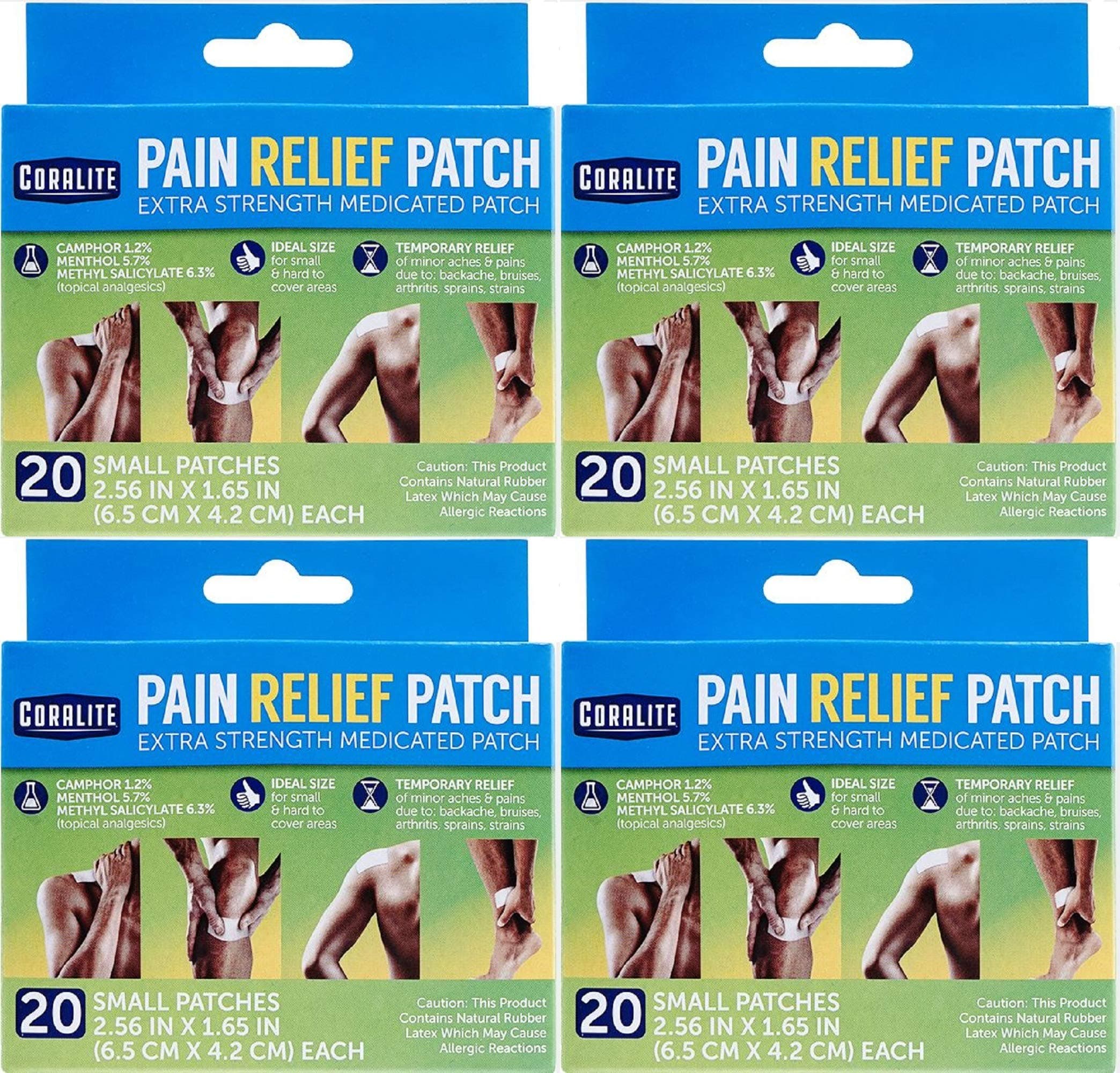 Coralite Pain Relief Patches for Minor Muscle & Joint Aches, 4-pk (Total 80 Patches)