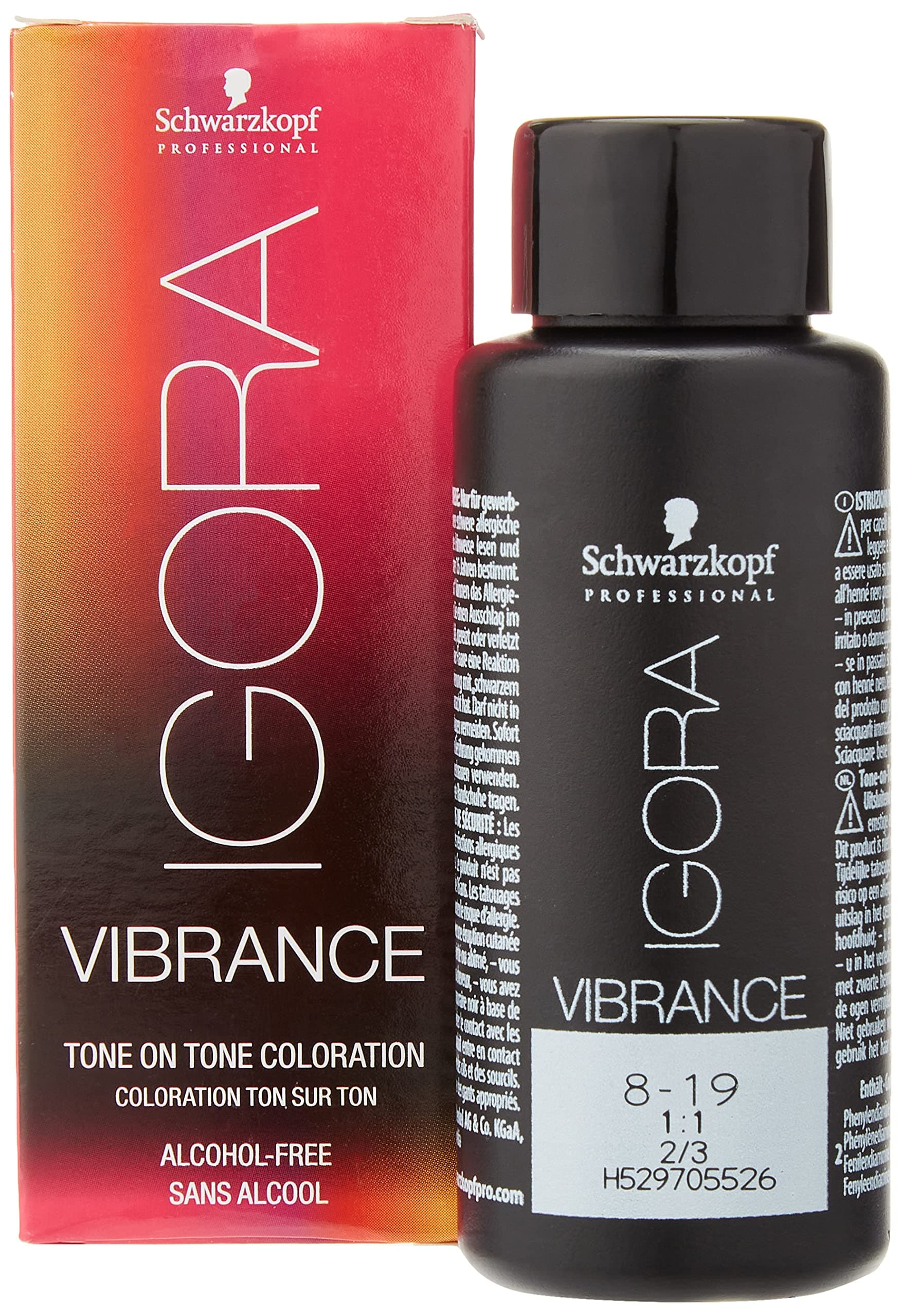Professional Igora Vibrance Tone on Tone Hair Colour, No. 8-19 Light Blonde Cendré Violet, 60 ml 7702045562033