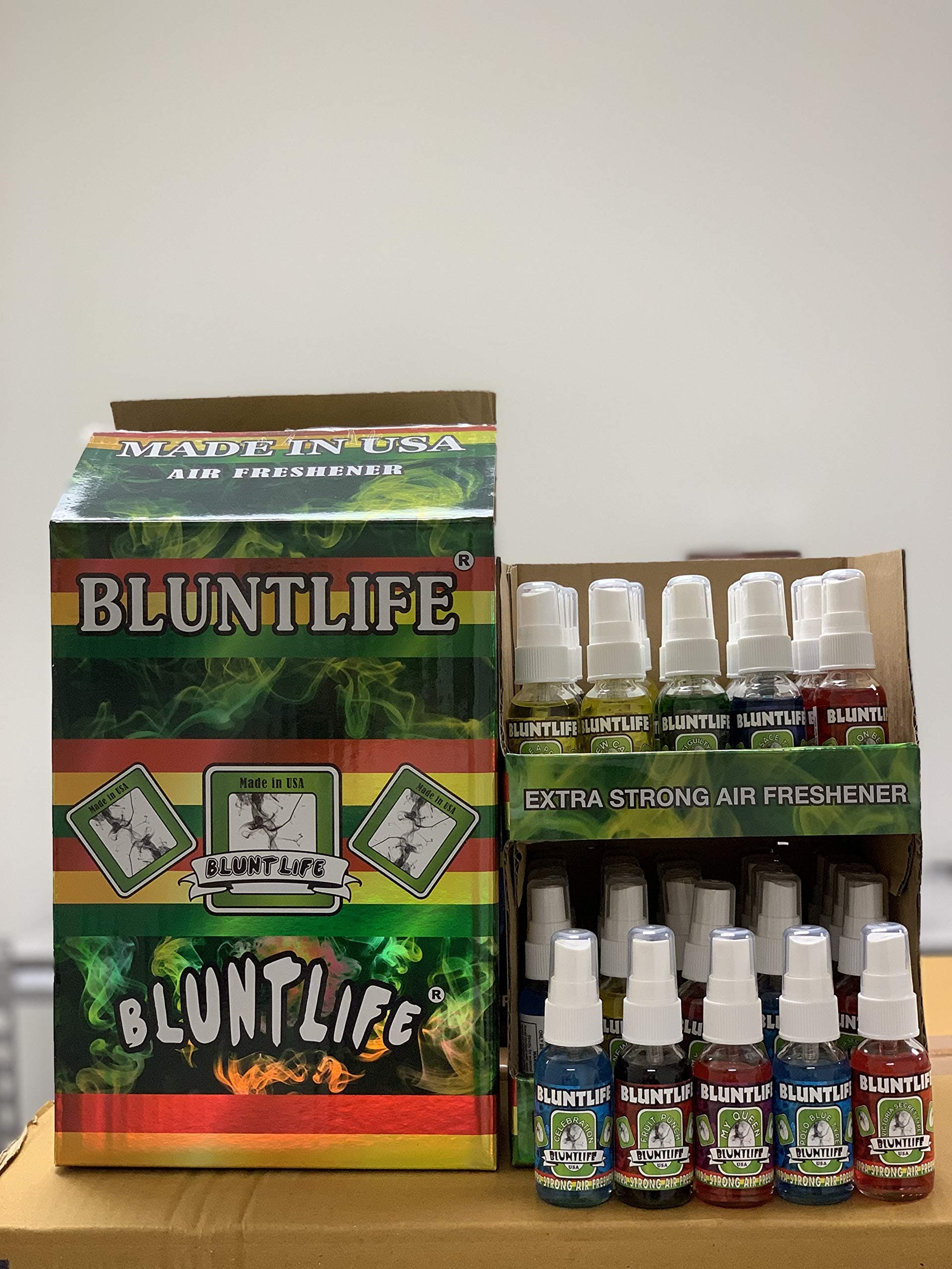 BluntLife 100% Concentrated Air Freshener Car/Home Spray 50 Count Display Box