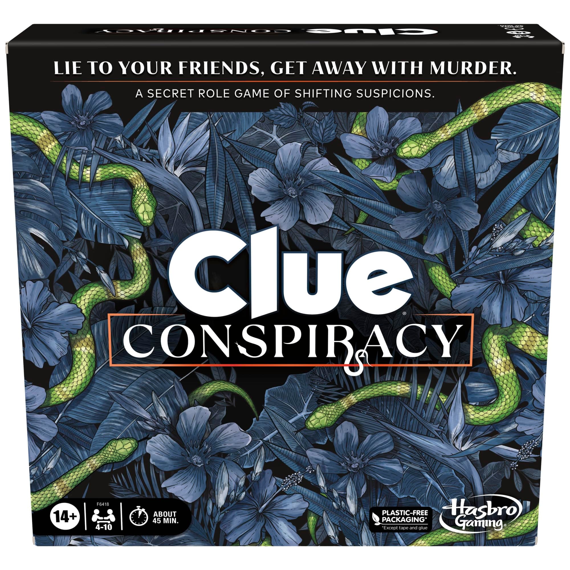 Hasbro Gaming Clue Conspiracy Board Game for Adults and Teens, Secret Role Strategy Games, Ages 14+, 4-10 Players, 45 Minutes, Mystery & Party Games