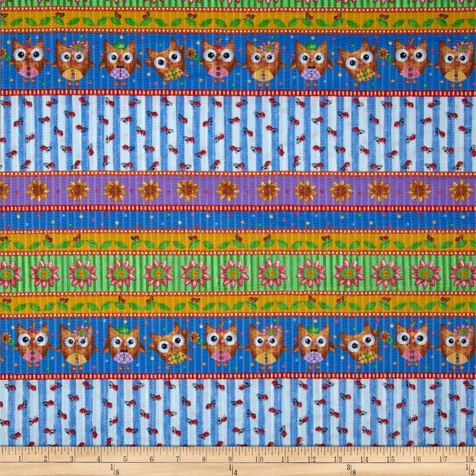 General Fabrics Tutti Frutti Plisse Stripes Multi Fabric by The Yard, Multicolor