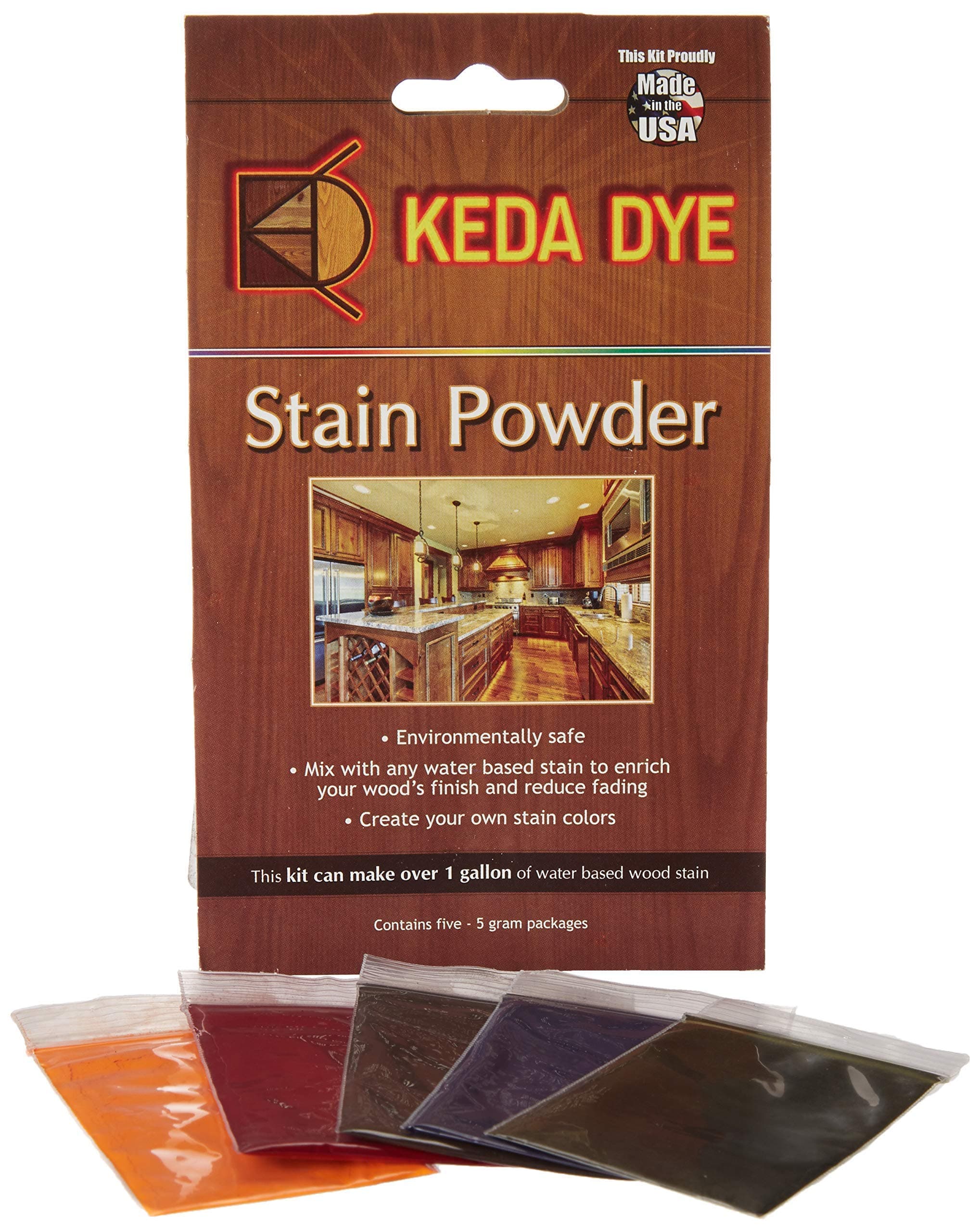 Keda Dye Wood - Aniline 5 Color Kit - Wood Stain Kit