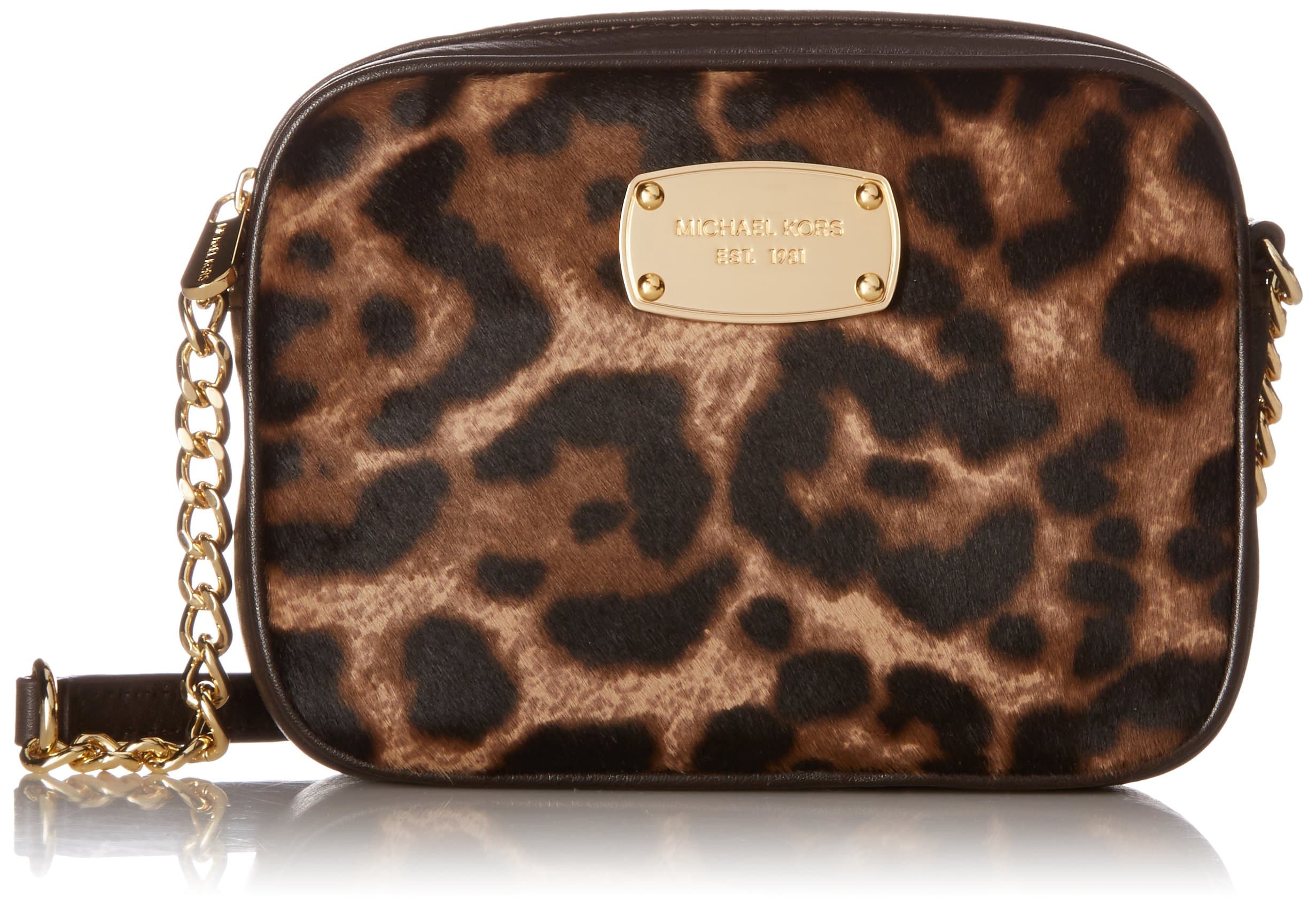Michael Kors Hamilton Leopard Print Haircalf Small Cross-body Bag