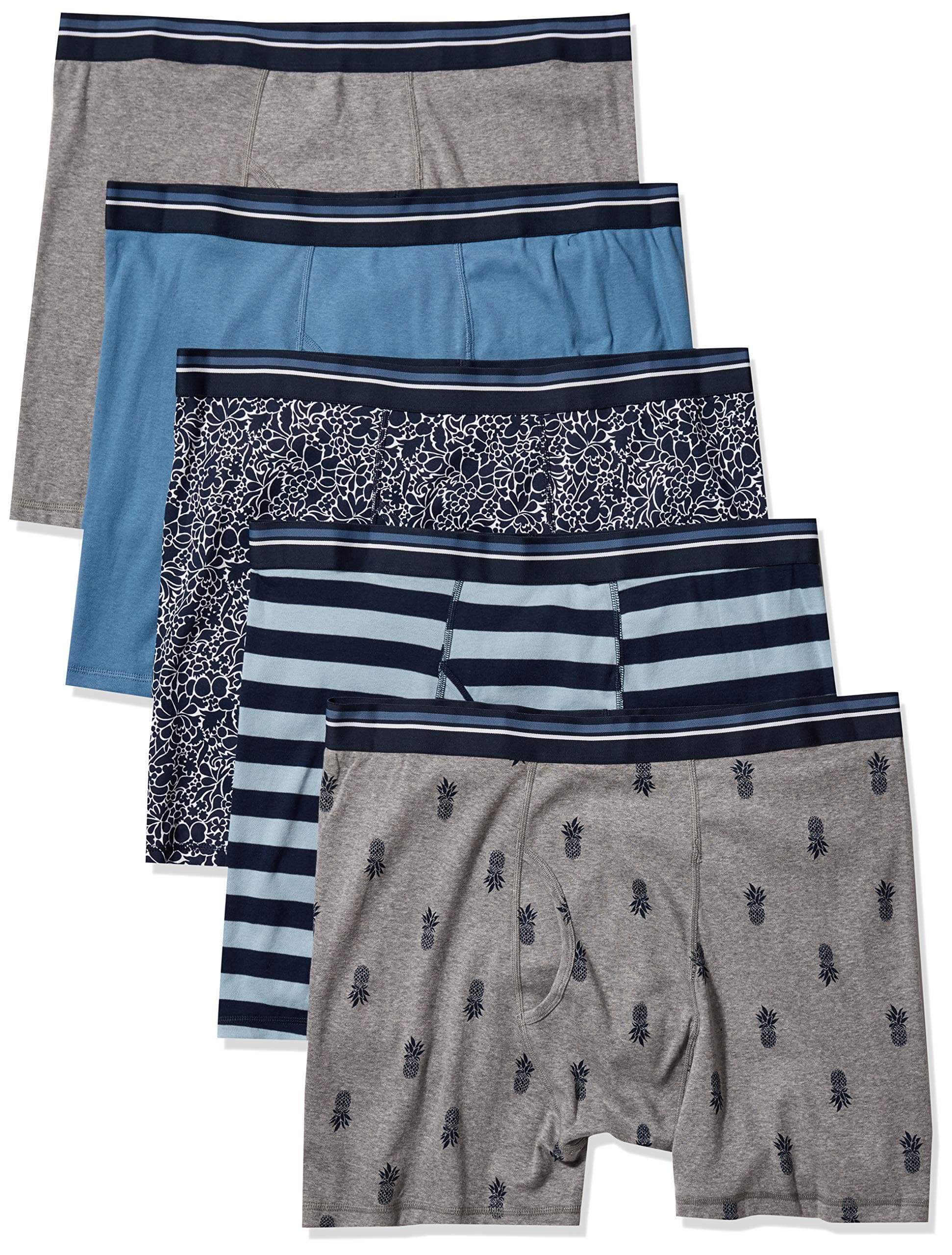 Amazon Essentials 5-Pack Boxer Briefs Underwear Tagless Cotton Relaxed Fit Men's