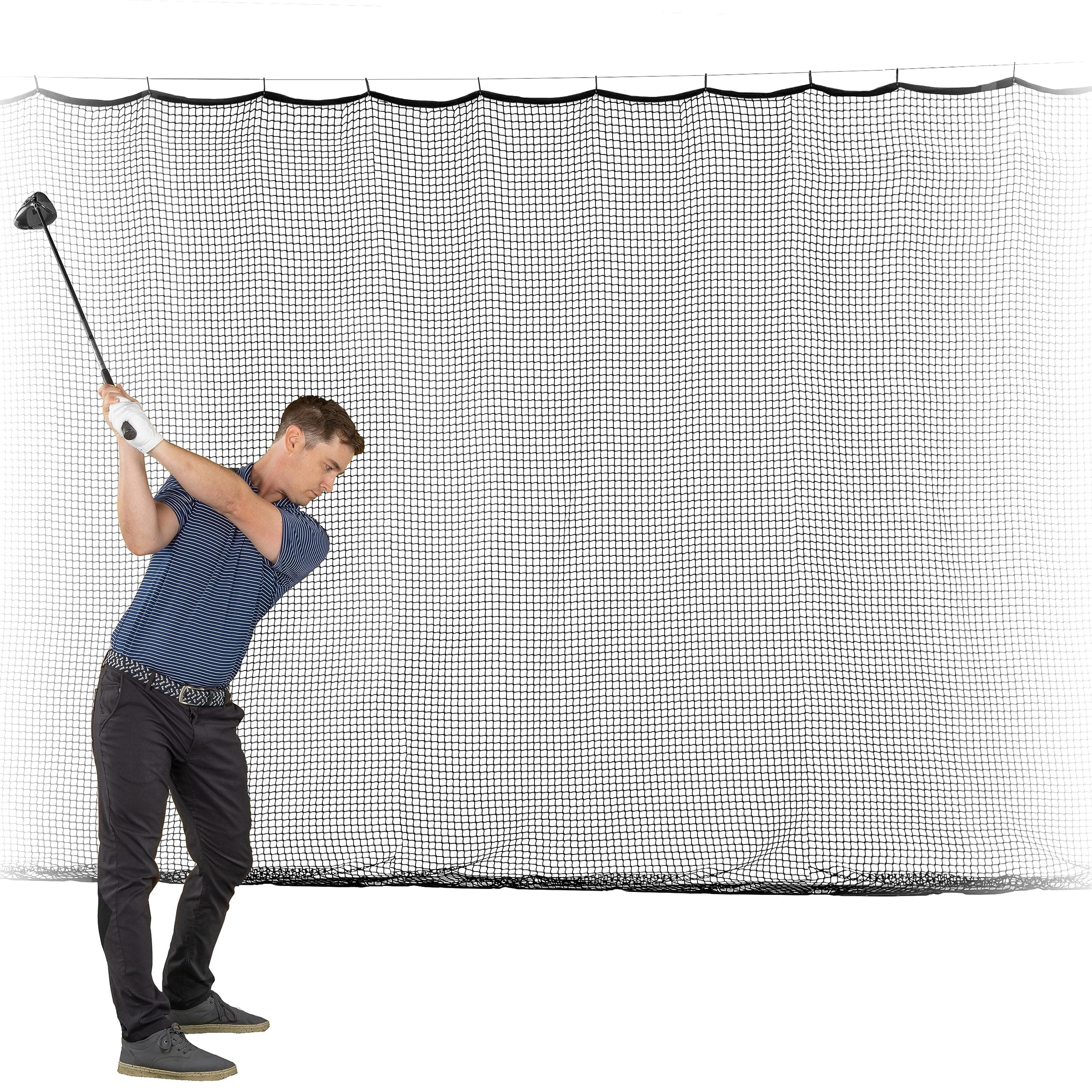 GoSportsSports Netting - 10 ft, 15ft, 20ft - Hitting Net for Golf, Baseball, Hockey, Soccer, LAX and More