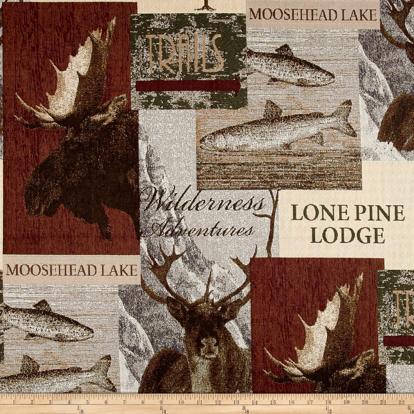 Pine Lodge Jacquard Sand, Fabric by the Yard