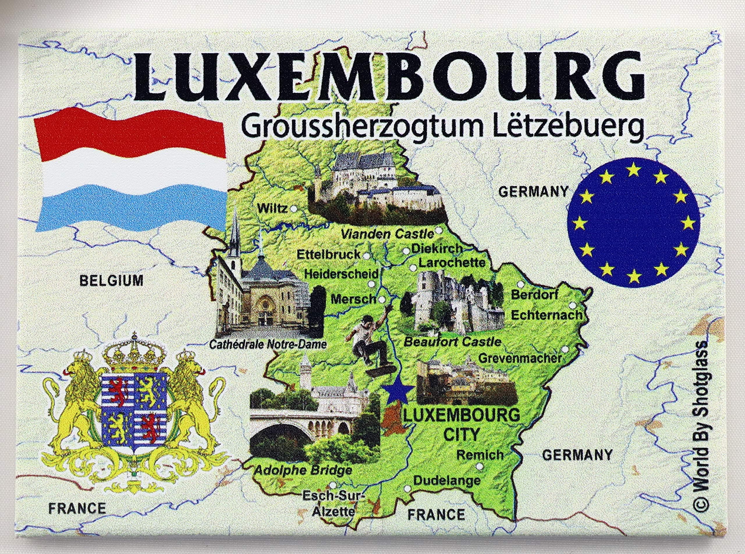 Luxembourg EU Series Souvenir Fridge Magnet 2.5" X 3.5"