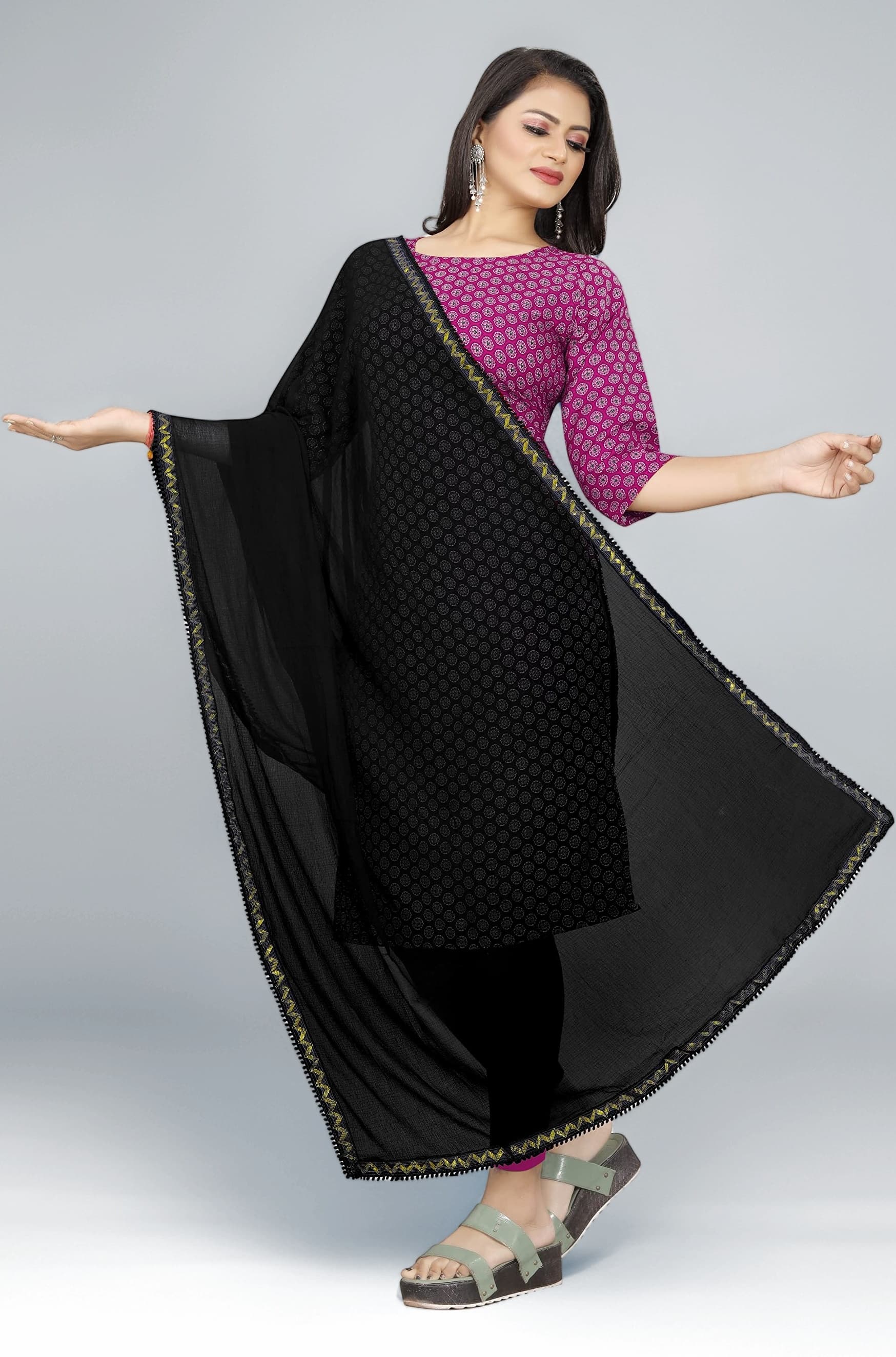 Dupatta for Women | Universal Size Scarf for Women | Stylish Printed Chunni | Soft & Skin-Friendly Stole/Lace Cotton Dupatta for Girls with Tassel Work | Comfortable for All Sessions